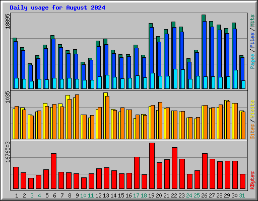 Daily usage for August 2024