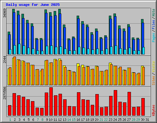Daily usage for June 2025