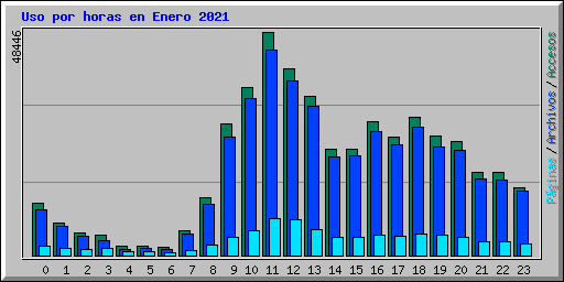 Uso por horas en Enero 2021