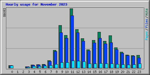 Hourly usage for November 2023