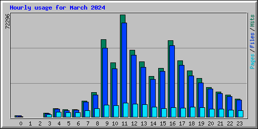 Hourly usage for March 2024