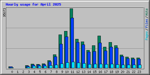 Hourly usage for April 2025