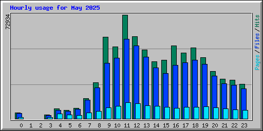 Hourly usage for May 2025