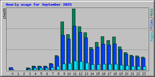 Hourly usage for September 2025