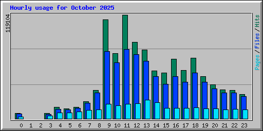 Hourly usage for October 2025