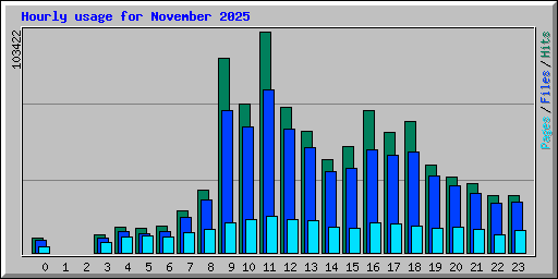 Hourly usage for November 2025