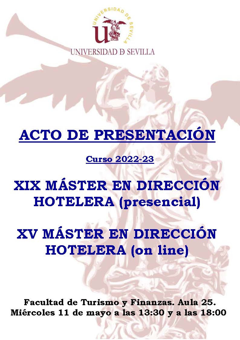 ACTO PRESENTACIÓN MASTER DIRECCIÓ HOTELERA PRESENCIAL Y ONLINE